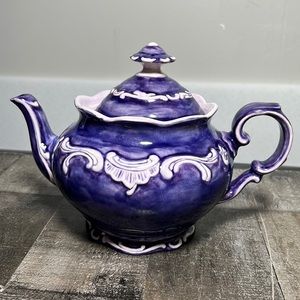 Handmade Painted and Glazed Ceramic Tea Pot 2012 Signed by Artist